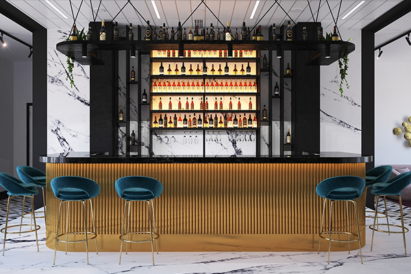 Elegant mobile bar setup with beautiful design that elevates event decor