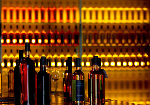 Premium spirits display with top-shelf liquor selections